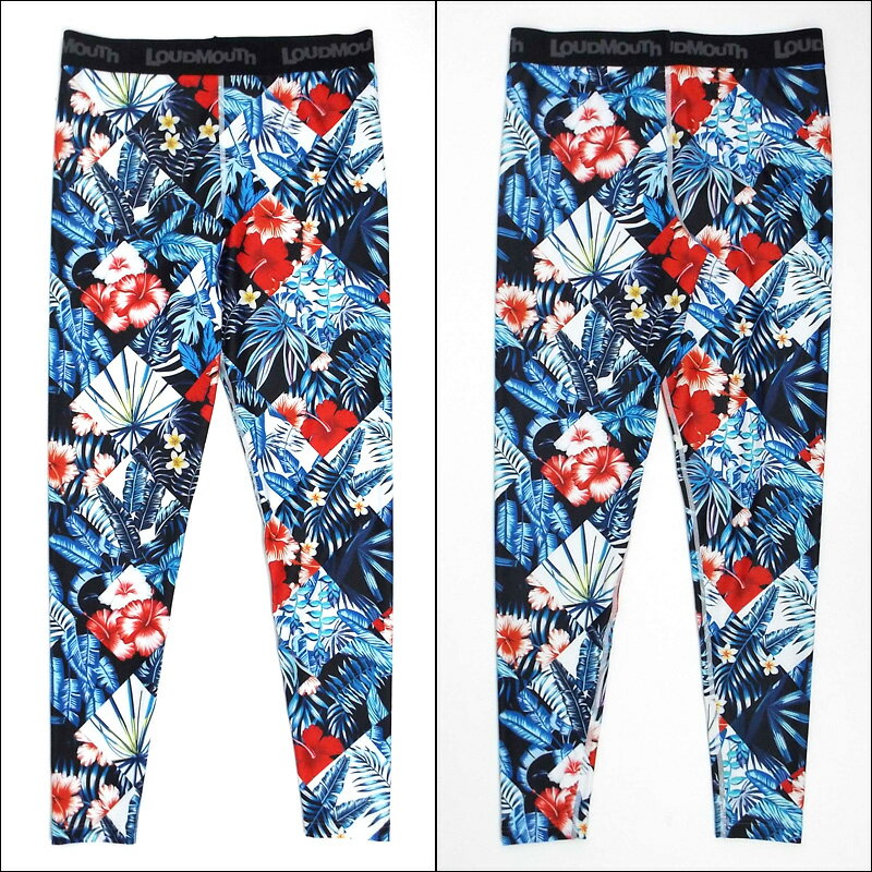 【メール便発送】【日本規格】ラウドマウス メンズ ロングスパッツ (Midnight Lagoon ミッドナイトラグーン) 769903(131) 春夏【新品】19SS Loudmouth ゴルフウェア 男性用 ボトムス 派手 派手な 柄 目立つ 個性的 フィットネス ヨガ