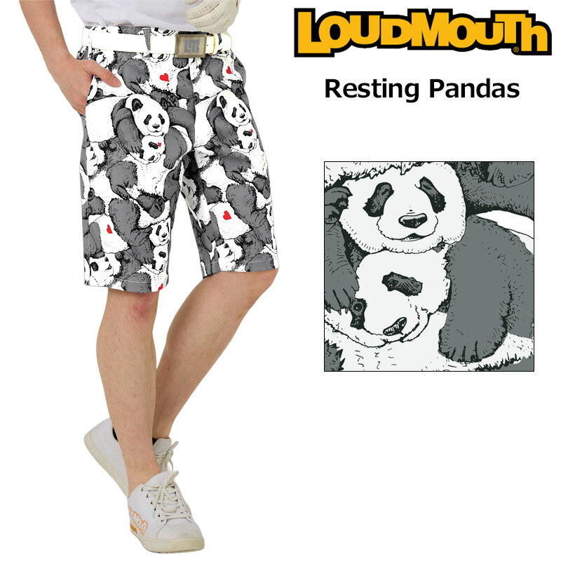 ラウドマウス メンズ ショートパンツ ストレッチ Resting Pandas レスティングパンダ 763302(348) 3SS2 Loudmouth ゴルフウェア 派手 MAY2