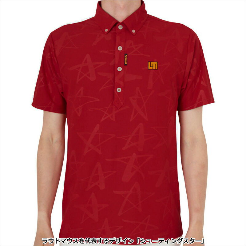 ラウドマウス 2022 メンズ ボタンダウン 半袖 ポロシャツ Red レッド 762601(994) 【メール便発送】【日本規格】【新品】22SS ゴルフウェア Loudmouth 派手 MAY1