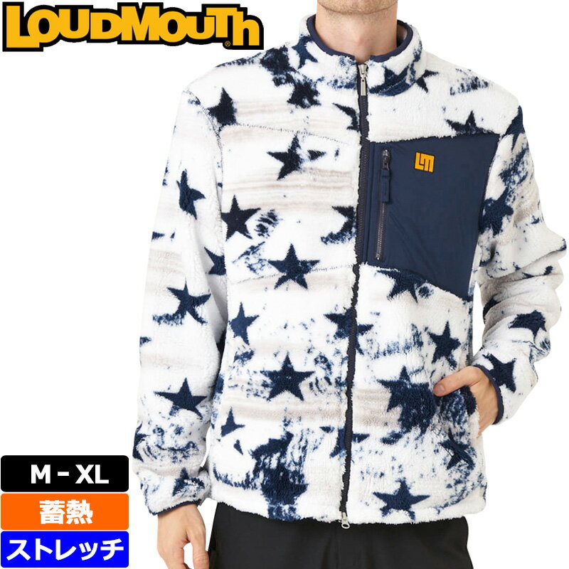 ラウドマウス メンズ 裏蓄熱 ストレッチ ボア フリース 長袖 ジャケット White ホワイト 772202(999) 【日本規格】【新品】2WF2 Loudmouth アウター ブルゾン ゴルフ ウェア その1