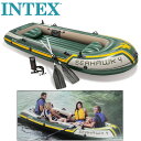 【即納在庫あり】インテックス 4人乗り ゴムボート Seahawk4 シーホーク4 オール ポンプ クッション付き【新品】intex boat set アウトドアマリンスポーツ off