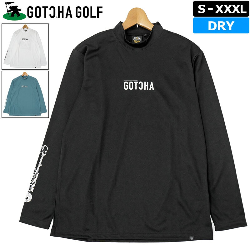 ガッチャゴルフ メンズ 吸汗速乾 モックネック 長袖 シャツ 223GG1108 GOTCHA GOLF【新品】2WF2 ゴルフウェア トップス インナー ハイネック OCT3