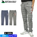 ガッチャゴルフ メンズ 吸汗速乾 ストレッチ ロングパンツ 229GG1800 チェック サイドライン GOTCHA GOLF 2SS2 春夏秋 オールシーズン ゴルフウェア MAR1