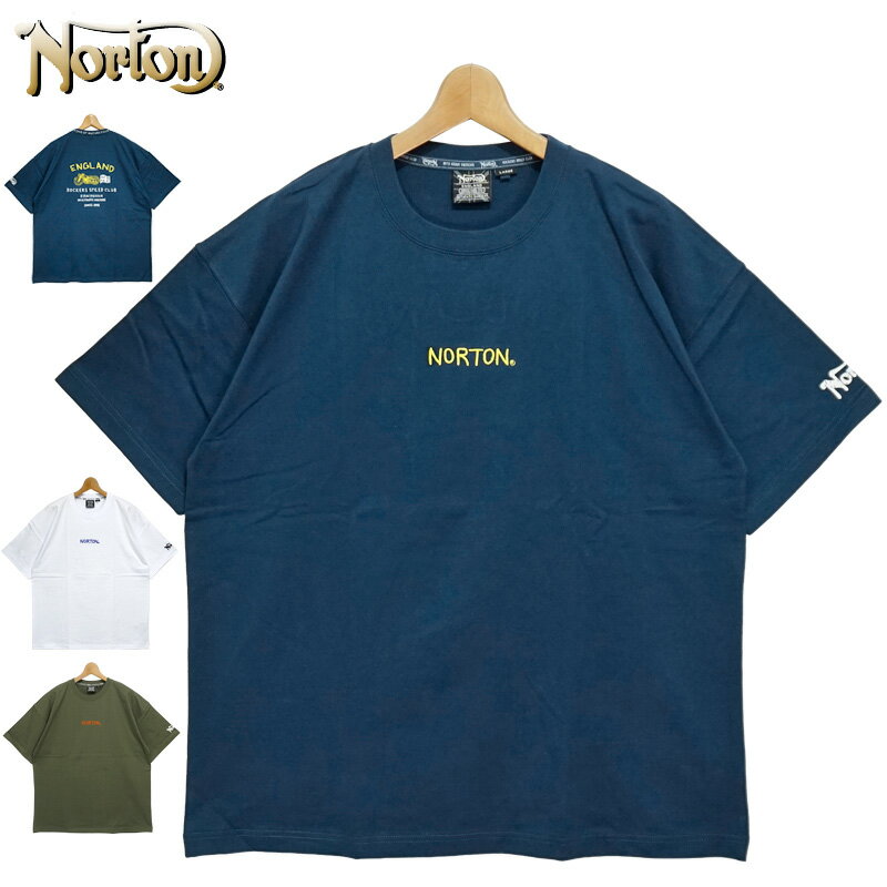 ノートン 綿100％ クルーネック 半袖 Tシャツ 222N1001 ハントダッチ刺繍 Norton 2SS2 半そで シャツ ウェア Tee メンズ ファッション APR1