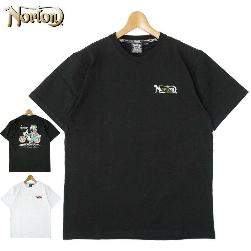 ノートン 綿100％ クルーネック 半袖 Tシャツ 222N1002 ツーリング ドッグライダー Norton 2SS2 半そで シャツ ウェア Tee メンズ ファッション MAY1