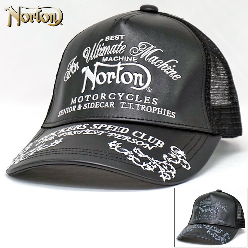 ノートン メンズ スナップバック メッシュキャップ 223N8702 PUレザー Norton 春夏秋 【新品】2WF2 帽子 CAP メンズファッション カジュアル AUG3