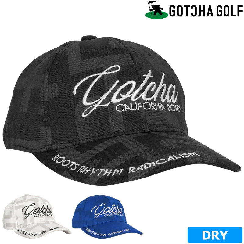 ガッチャゴルフ 吸汗速乾 キャップ 231GG8701 総柄 ロゴ刺繍 GOTCHA GOLF 【新品】3S2S ゴルフウェア 帽子