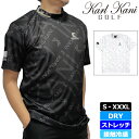 カールカナイゴルフ 接触冷感 モックネック 半袖 シャツ メタリックゴールド 232KG1003 Karl Kani GOLF 3SS2 モックシャツ 半袖モック ゴルフウェア トップス JUN1