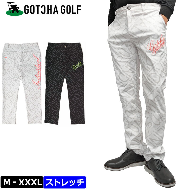 W81cm/Mサイズ 定価11 990円 ガッチャゴルフ 総柄 ロングパンツ