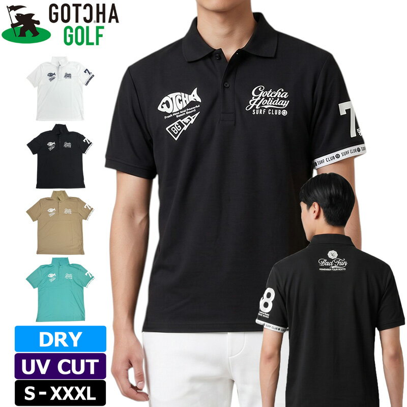 ガッチャゴルフ 2026 半袖 ポロシャツ ドライ UVカット 262GG1200 ベーシック フィッシュ GOTCHA GOLF 【新品】26SS メンズ トップス ゴルフウェア MAR2