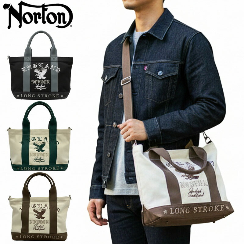 ノートン 2026 メンズ 2way ミニトートバッグ キャンバス地 261N8500 Norton【新品】26SS ショルダーバッグ 手提げバッグ JAN2