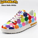 【日本規格】ユニセックス ラウドマウス スパイクレス ゴルフシューズ Disco Balls White ディスコボールズ ホワイト LM-GS0002 771977(305) 【新品】QCBR Loudmouth スニーカー SEP2(4)