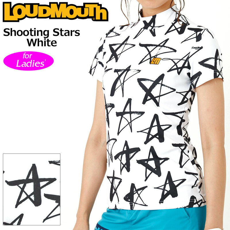 ラウドマウス レディース UVカット モックネック 半袖 シャツ Shooting Stars White シューティング スターホワイト 772651(118) 【メール便発送】【新品】【日本規格】RCBR Loudmouth モックシャツ OCT3