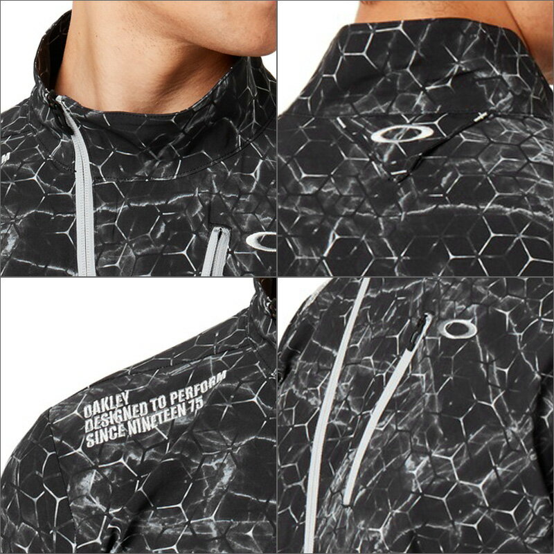 オークリー スカル メンズ フルジップジャケット 412846JP Skull Marble Geo Hybrid Jacket 【新品】19FW Oakley スカル 長袖 長そで ゴルフウェア ブルゾン アウター 総柄