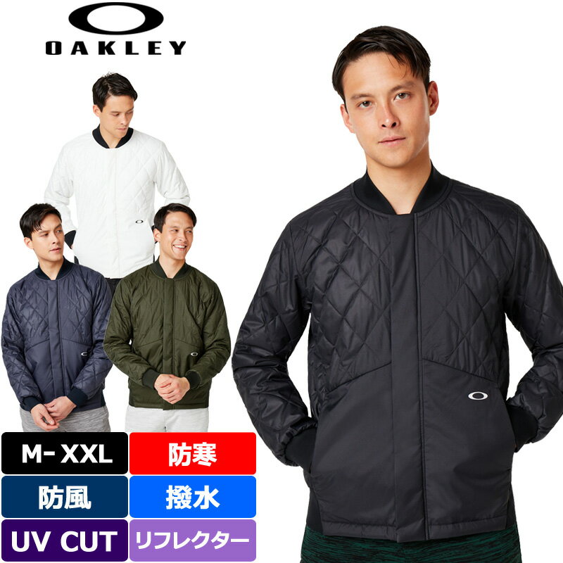 オークリー メンズ 中綿 キルティング ジャケット 412855JP Enhance Insulation Mil Jacket 【新品】19FW Oakley 長袖 長そで ゴルフウェア ブルゾン アウター 無地 %off