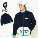 V12 ゴルフ ヴィ・トゥエルヴ メンズ 長袖 ボア ジャケット V121920-JK09 FLEECE JKT 78/Navy 【新品】9WF1 秋 冬 ゴルフウェア トップス アウター V12Number ナンバー おしゃれ ブランド V12 GOLF