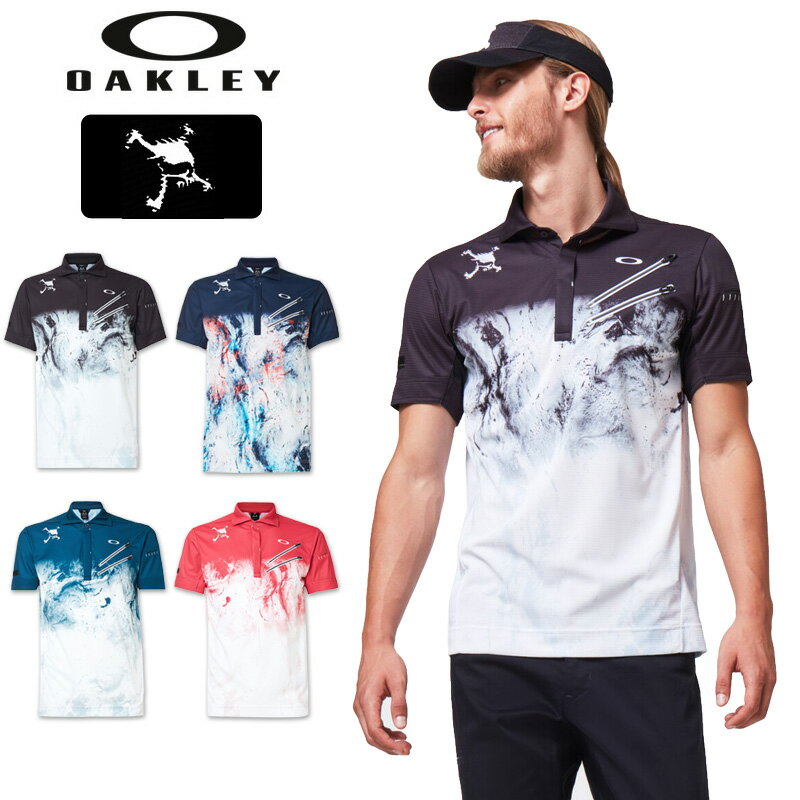 【メール便発送】Oakley オークリー メンズ 半袖 ポロシャツ FOA401631 SKULL EXPLODE SHIRTS 春夏秋【新品】 20FW ゴルフウェア 吸汗速乾 半そで