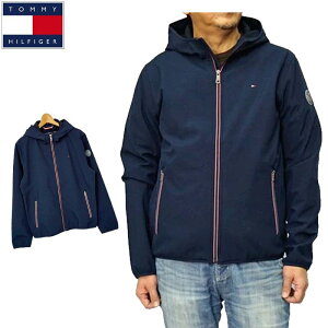 TOMMY HILFIGER トミーヒルフィガー メンズ フルジップ フーデッド パフォーマンス ソフトシェルジャケット 157AP294 (NVY)ネイビー 【新品】 撥水 防風 通気性 防寒 長袖 ゴルフウェア ブルゾン アウター トップス フーディー パーカー %off cst