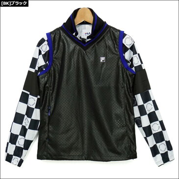 フィラゴルフ レディース フェイクレザー ベスト + チェック柄 フルジップ ジャケット セット 790207 FILA Golf 春秋冬【新品】20FW ゴルフウェア トップス フィラ ゴルフ NOV1