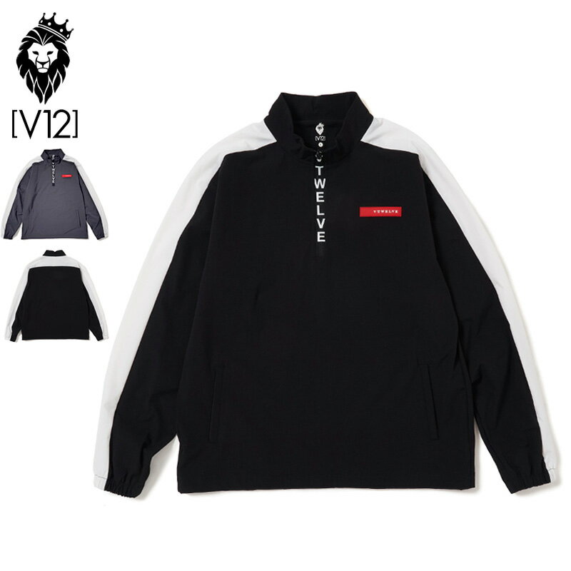 V12 ゴルフ ヴィ・トゥエルヴ メンズ ハーフジップ ジャケット LOGO ZIP NYLON JACKET V122020-JK02 【新品】0WF2 春 秋 冬 ゴルフウェア トップス アウター LOGO V12GOLF