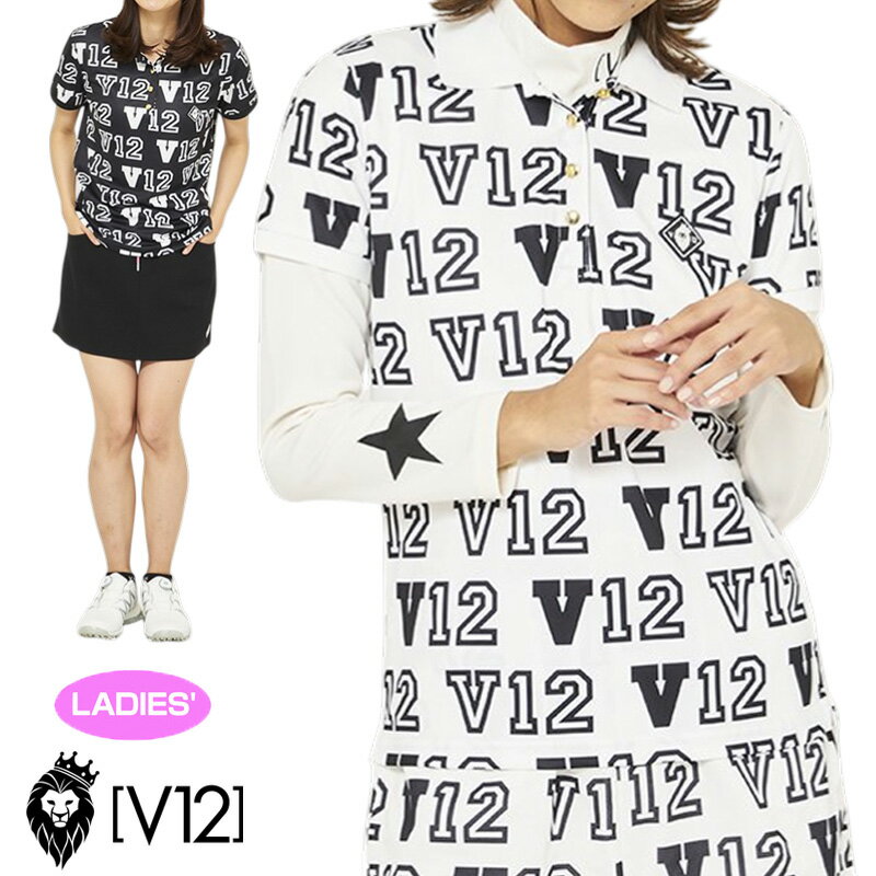Rakuten - V12 ゴルフ レディース 半袖ポロシャツ RIB POLO V122110-CT01 ヴィ・トゥエルヴ 春夏秋【新品】QAAR ロゴ LOGO トップス ゴルフウェアV12 GOLF