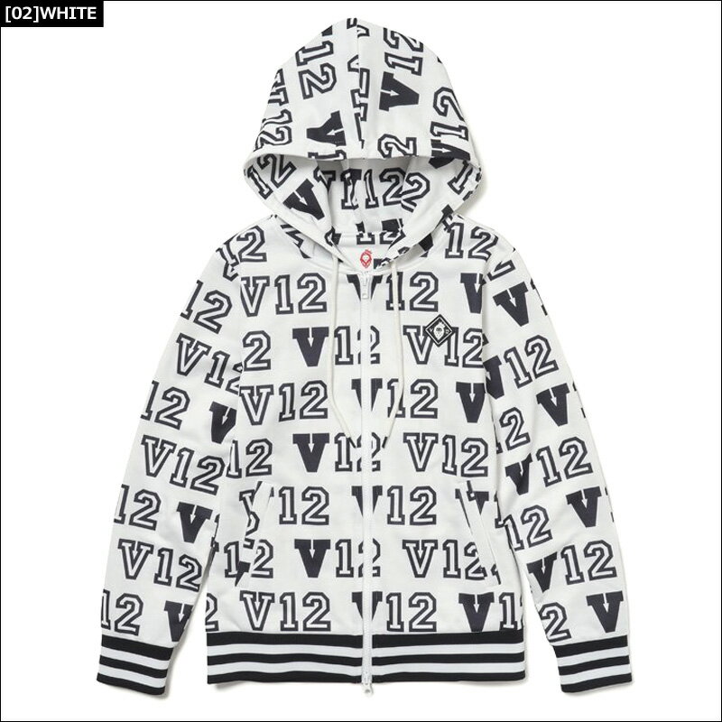 V12 ゴルフ レディース フルジップ 長袖 パーカー LIVERY PARKA V122110-SW01 スウェット ヴィ・トゥエルヴ 【新品】QAAR WM ゴルフウェア トップス アウター V12 GOLF ロゴ