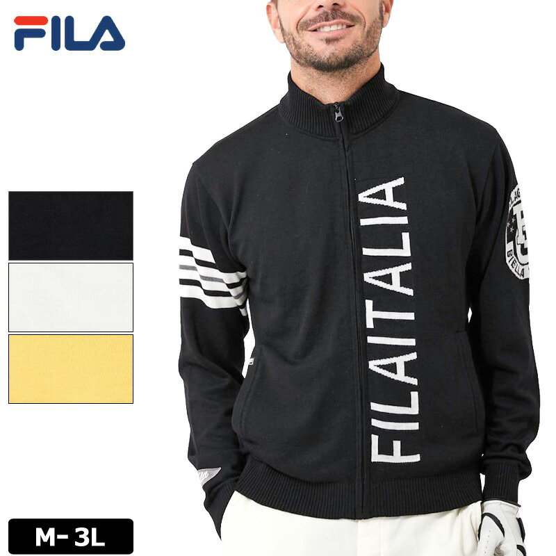 フィラ 【SALE特価】フィラゴルフ メンズ フルジップ 長袖 セーター 781700 FILA Golf 【新品】1WF2 ハイネック ジャケット ブルゾン ゴルフウェア トップス アウター ロゴ NOV1