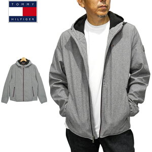 TOMMY HILFIGER トミーヒルフィガー メンズ フルジップ フーデッド パフォーマンス ソフトシェルジャケット 157AP294 (HGR)ヘザーグレー 【新品】 防寒 長袖 ゴルフウェア ブルゾン アウター トップス フーディー パーカー AUG3