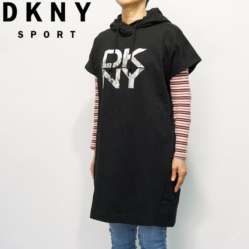 DKNY SPORT ビッグロゴ チュニック DPCD4435 ストレッチ スウェット生地 ダナキャランニューヨーク【新品】2SS2 ワンピース カジュアル 普段着 トップス レディースウェア %off