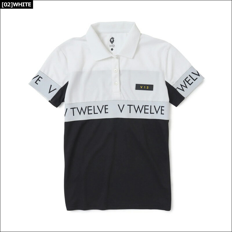 V12 ゴルフ レディース 半袖 ポロシャツ CENTER LIB POLO V122210-CT01 ヴィ・トゥエルヴ 【新品】RAAR ゴルフウェア 半そで おしゃれ トップス リブ V12GOLF APR1