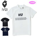 V12 ゴルフ レディース モックネック 半袖 シャツ MESSAGE MOCK V122210-CT21 ヴィ・トゥエルヴ 2SS2 ゴルフウェア モックシャツ 半そで トップス V12GOLF JUN1