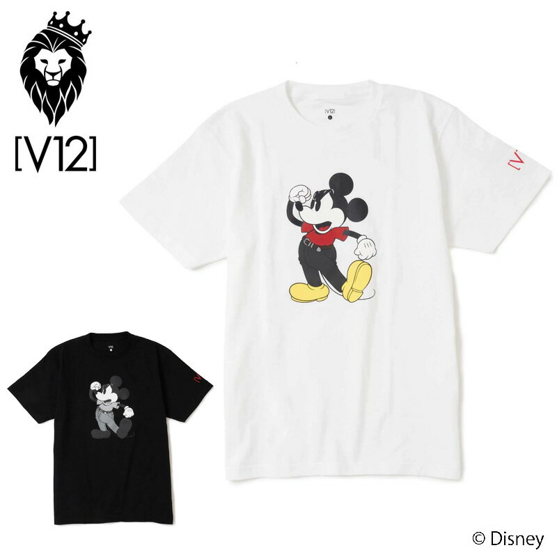 V12 ゴルフ メンズ 半袖 Tシャツ MICKEY T TEE V122215-TS41 ヴィ・トゥエルヴ 【新品】2SS2 半そで ミッキーマウス コラボ トップス おしゃれ ブランド V12 GOLF MAY1