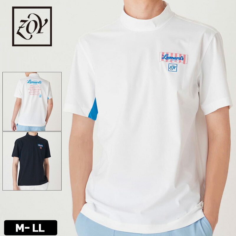 【SALE特価】ZOY ゾーイ メンズ モックネック 半袖 シャツ レナーズ コラボ 071222001 【新品】2SS2 ゴルフウェア メンズウェア トップス モックシャツ 半袖モック JUN3 【CPN】のサムネイル