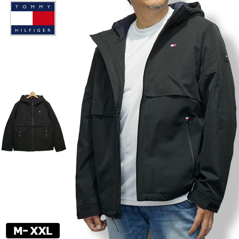 TOMMY HILFIGER トミーヒルフィガー メンズ 防水 防風 中綿ジャケット 1522351 ブラック【新品】防寒 ブルゾン アウター トップス パーカー フーデッド フルジップ フーディー OCT3 NOV1のサムネイル