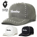 V12 ゴルフ フェイクスウェード スナップバック キャップ STUD CAP V122220-CP02 ヴィ・トゥエルヴ 2WF2 ゴルフウェア cap キャップ スタッズ V12GOLF SEP2