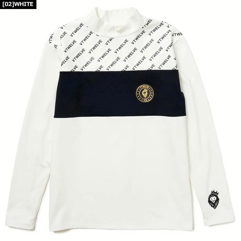 V12 ゴルフ メンズ モックネック長袖シャツ ストレッチ 裏起毛 保温 LT VET MOCK V122220-CT06 ヴィ・トゥエルヴ 【新品】RCBR 長袖シャツ ハイネック モックシャツ ゴルフウェア V12 GOLF