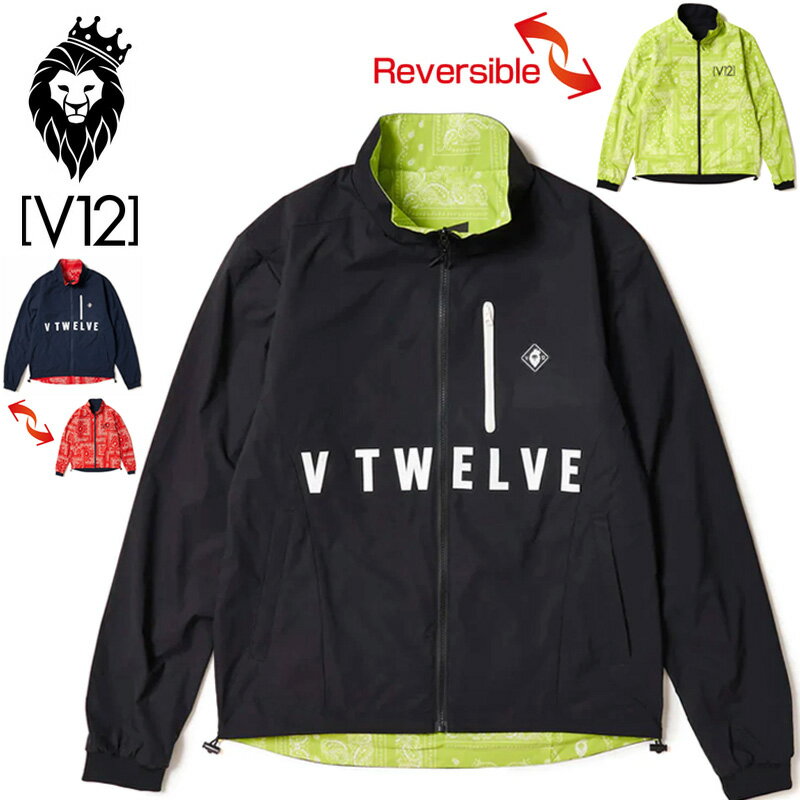 V12 ゴルフ メンズ リバーシブル 長袖 ジャケット REVERSIBLE BANDANA JKT V122221-JK14 ヴィ・トゥエルヴ 2WF2 ゴルフウェア ブルゾン トップス アウター V12GOLF NOV1