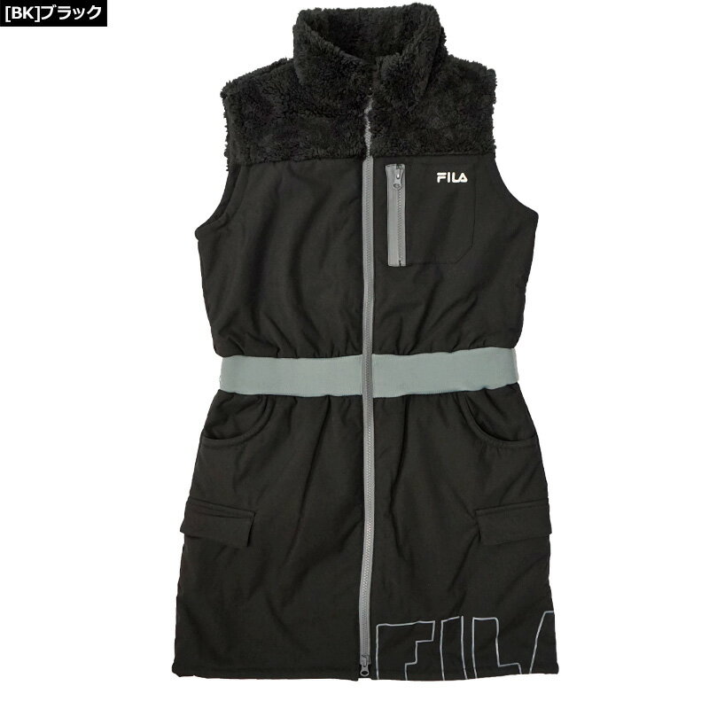 フィラゴルフ レディース 防風 ノースリーブ フルジップ ワンピース 裏起毛 切り替えボア 792212 FILA Golf 【新品】RCBR ワンピ ゴルフウェア NOV3
