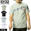 SY32 GOLF メンズ モックネック 半袖シャツ SYG-23S37 メッシュ SYG EMBLEM LOGO MOCK ゴルフ【新品】3SS2 エスワイサーティートゥ ゴルフウェア メンズウェア MAR3