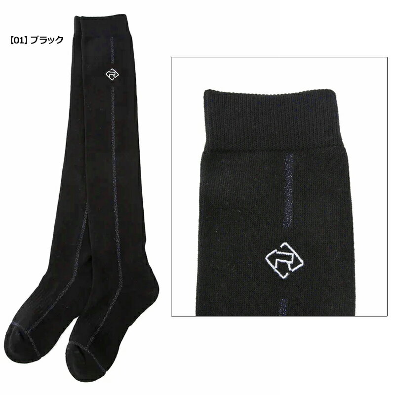 JUN＆ROPE レディース ニーハイソックス 抗菌防臭加工 ERR34000 ライン ロゴ 【メール便発送】【新品】TAAR ゴルフウェア 靴下 ジュン アンド ロペ ジュンロペ MAR2