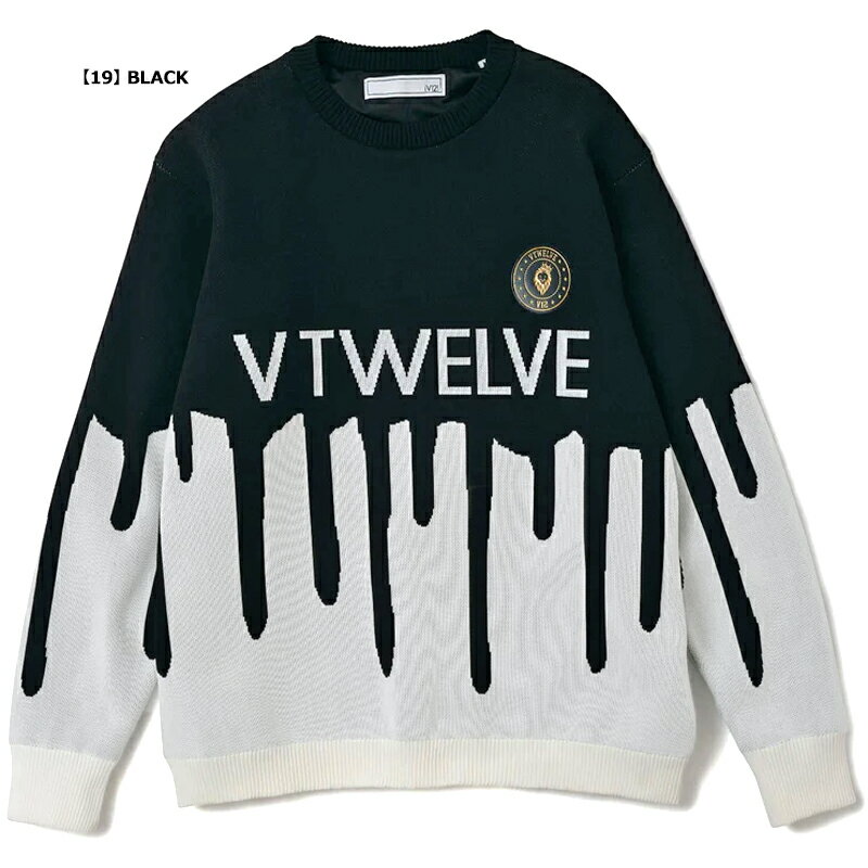 V12 ゴルフ メンズ 長袖 クルーネック ニット 防風 保温 MELT KNIT V122320-KN05 セーター 【新品】SCBR ゴルフウェア おしゃれ スエット トップス V12GOLF OCT3 3