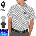 V12 ゴルフ 2024 メンズ 半袖 ポロシャツ MONOGRAM POLO V122410-PL14 ヴィ トゥエルヴ 【新品】24SS ゴルフウェア 半そで おしゃれ モノグラム ポロ GOLF MAR2