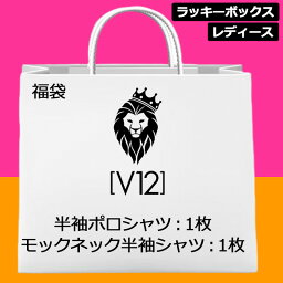 【超お買い得の2枚セット】V12 ゴルフ レディース 福袋 半袖シャツ 2枚セット ポロシャツ×1枚、モックネックシャツ×1枚 【新品】 ヴィ・トゥエルヴ ラッキーボックス ゴルフウェア 半そで おしゃれ V12 GOLF