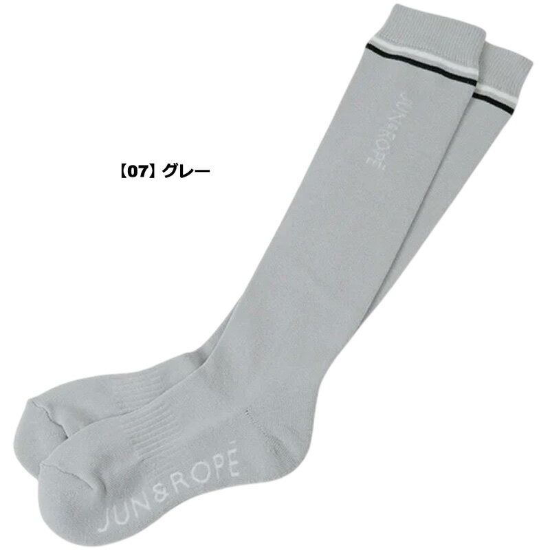 JUN＆ROPE 2026 レディース ハイソックス 配色ライン使い 吸水速乾 ERR36000 メー...