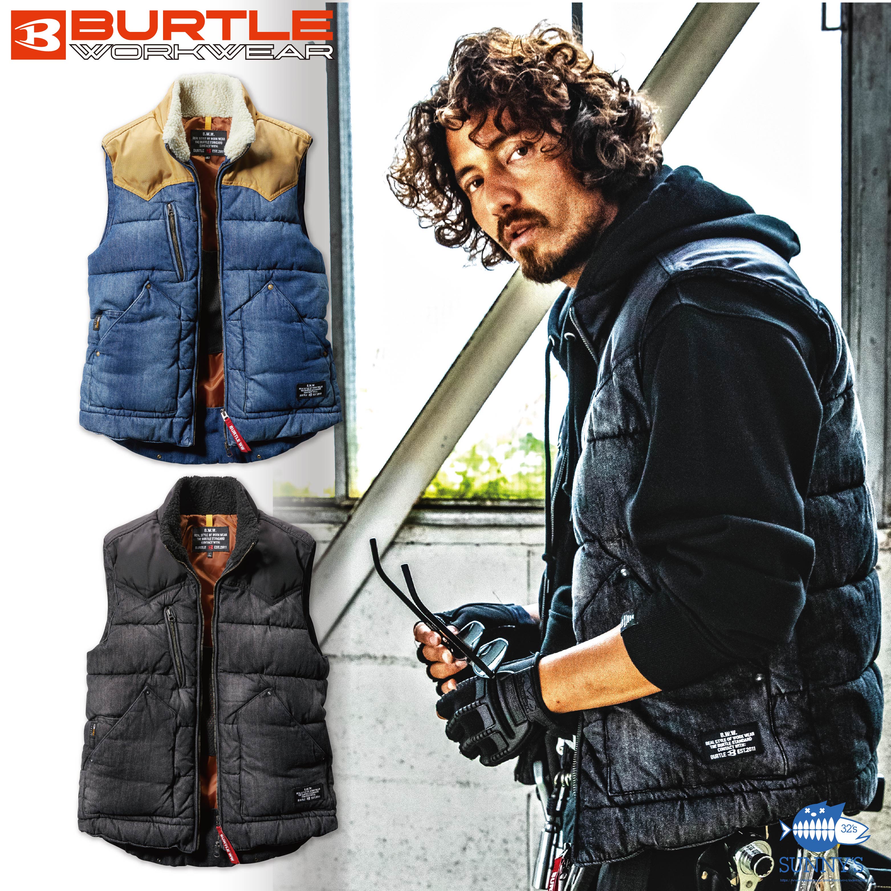 防寒ベスト 電熱パッド装着対応モデル BURTLE バートル サーモクラフト対応 S-XXL ...