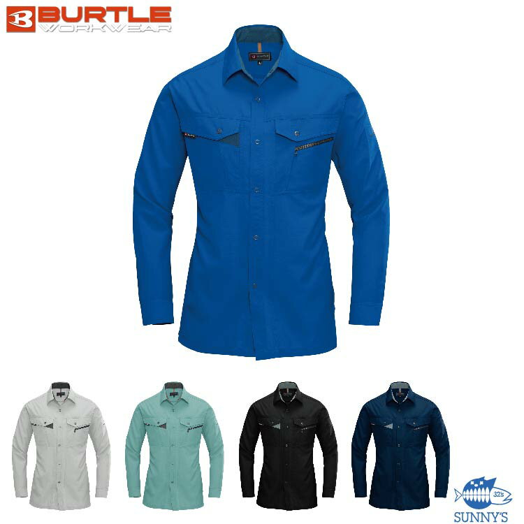 乐天商城 - BURTLE(バートル) 7063 長袖シャツ S-5L 通年 静電ケア設計 超吸水速乾 防汚加工 作業着 作業服