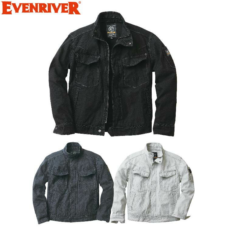 乐天商城 - EVENRIVER(イーブンリバー) US-1107 フィッシャーストライプブルゾン M-5L 通年 作業着 作業服
