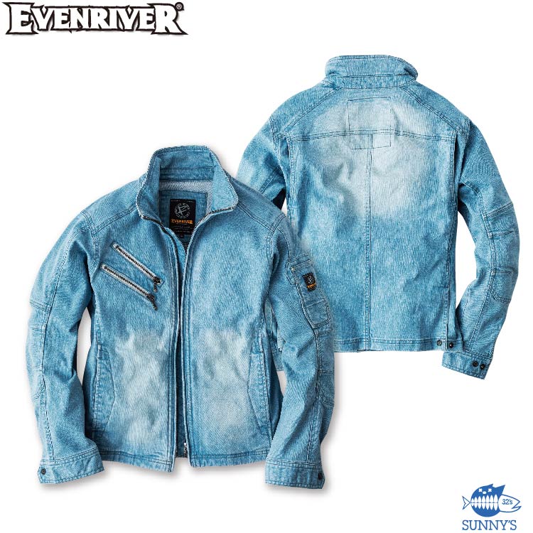 乐天商城 - EVENRIVER(イーブンリバー) USD707 ストレッチブラストブルゾン S-5L 通年 デニム 作業着 作業服