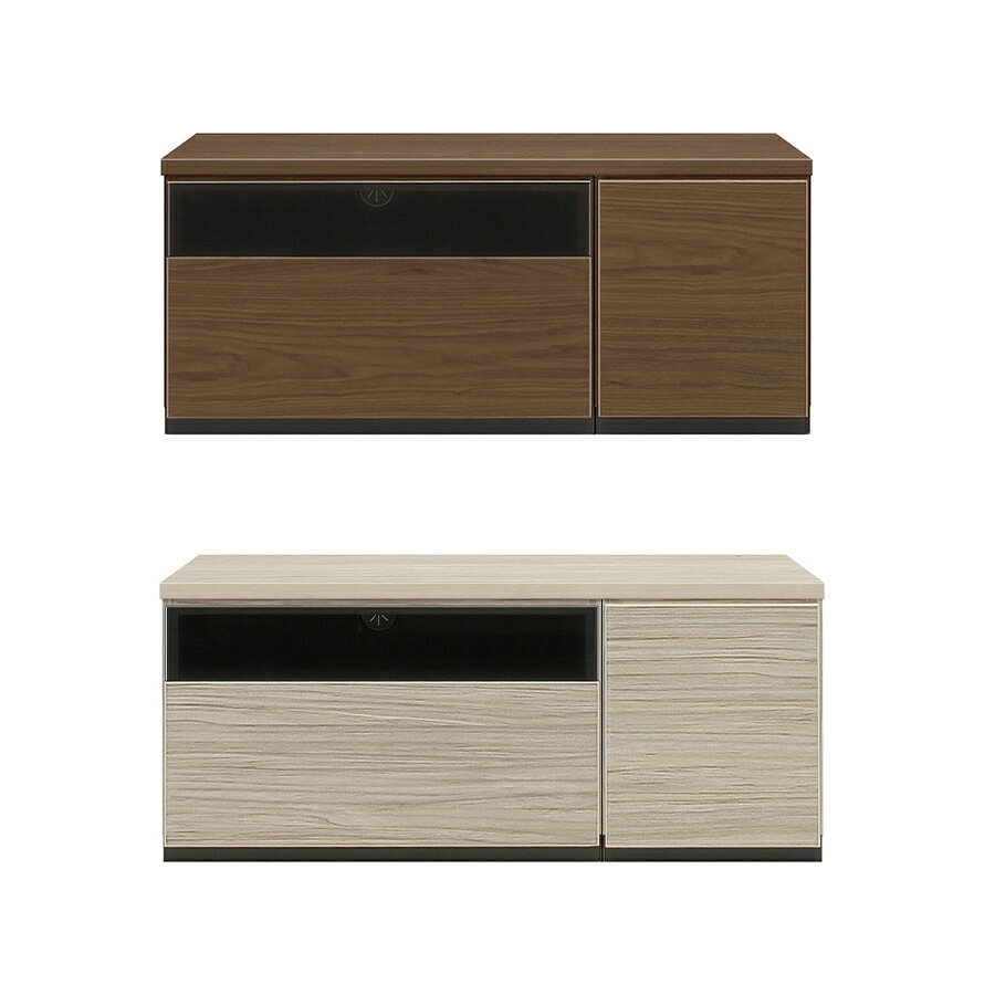 5%offクーポン配布中 TVボード テレビ台 幅90cm 高さ38cm 幅45cm デッキスペース付き シンプル おしゃれ ローボード ブラウン グレー 扉付き 大川家具 国産 日本製 完成品