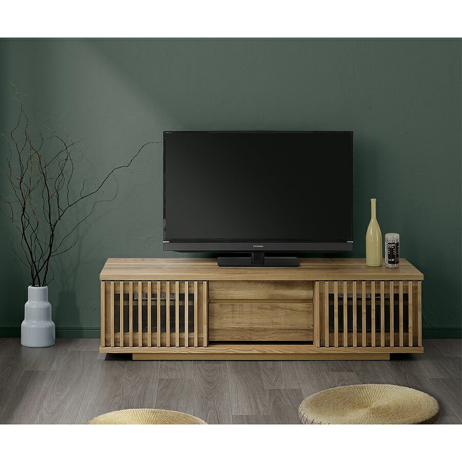Rakuten - 【エントリーで10倍確定】テレビボード テレビ台 幅150 ローボード ロータイプ 木製 おしゃれ かわいい 北欧 インテリア シンプル モダン 脚付き 引き出し収納 収納たくさん ブラウン 格子 日本製 国産 大川家具 人気 一人暮らし